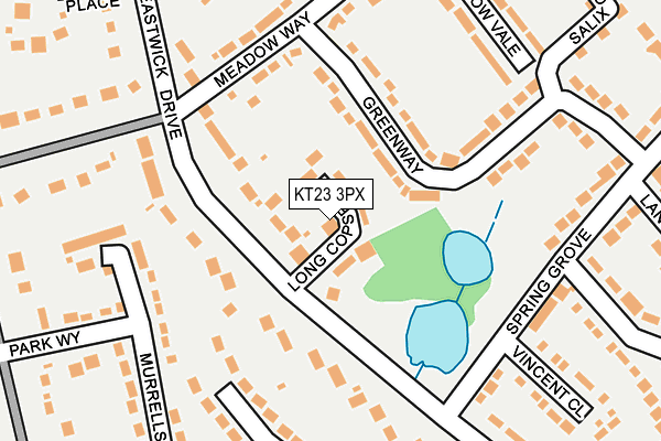 KT23 3PX map - OS OpenMap – Local (Ordnance Survey)