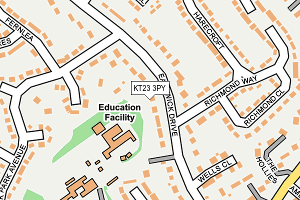 KT23 3PY map - OS OpenMap – Local (Ordnance Survey)