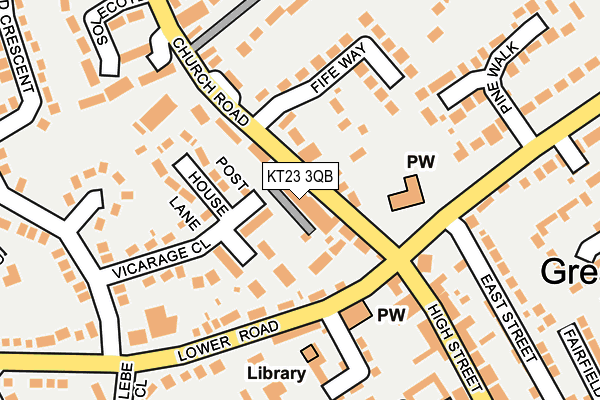KT23 3QB map - OS OpenMap – Local (Ordnance Survey)