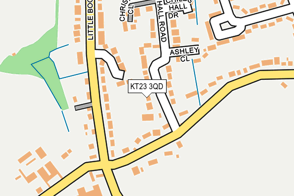 KT23 3QD map - OS OpenMap – Local (Ordnance Survey)