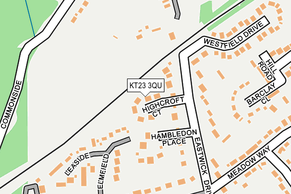 KT23 3QU map - OS OpenMap – Local (Ordnance Survey)