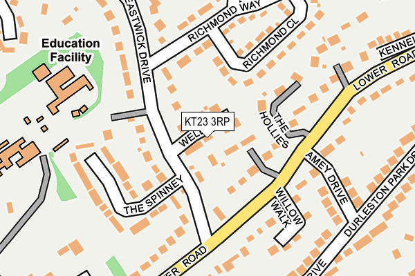 KT23 3RP map - OS OpenMap – Local (Ordnance Survey)