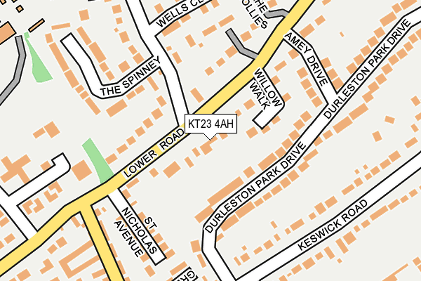 KT23 4AH map - OS OpenMap – Local (Ordnance Survey)