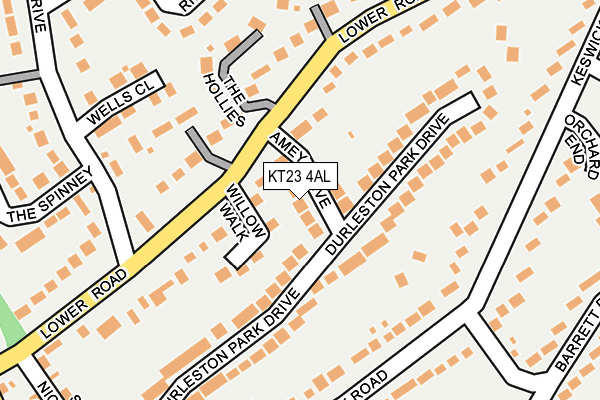 KT23 4AL map - OS OpenMap – Local (Ordnance Survey)