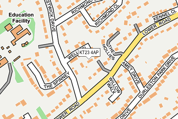 KT23 4AP map - OS OpenMap – Local (Ordnance Survey)
