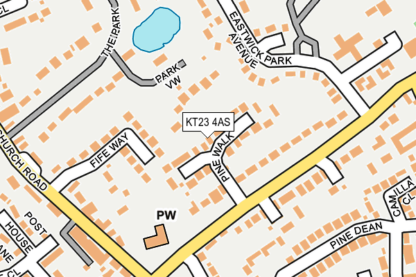 KT23 4AS map - OS OpenMap – Local (Ordnance Survey)