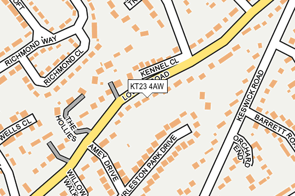 KT23 4AW map - OS OpenMap – Local (Ordnance Survey)