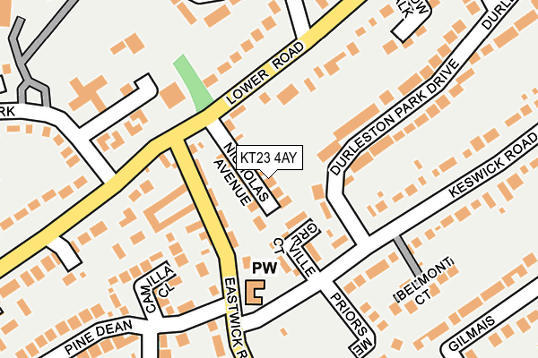 KT23 4AY map - OS OpenMap – Local (Ordnance Survey)