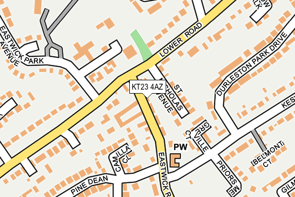 KT23 4AZ map - OS OpenMap – Local (Ordnance Survey)