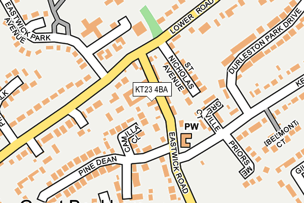 KT23 4BA map - OS OpenMap – Local (Ordnance Survey)