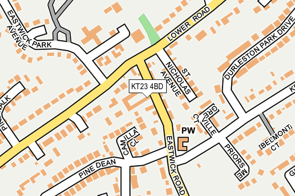 KT23 4BD map - OS OpenMap – Local (Ordnance Survey)