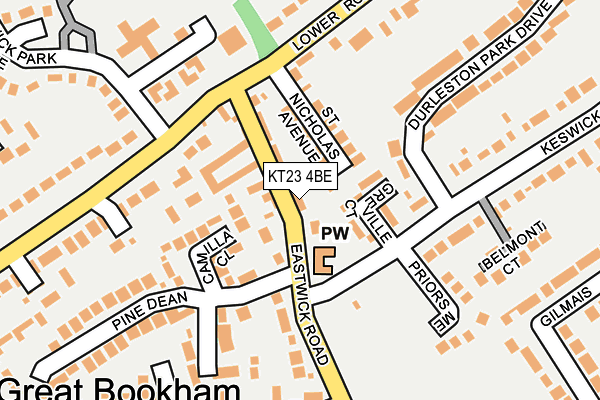 KT23 4BE map - OS OpenMap – Local (Ordnance Survey)