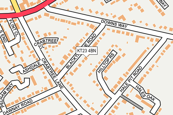 KT23 4BN map - OS OpenMap – Local (Ordnance Survey)