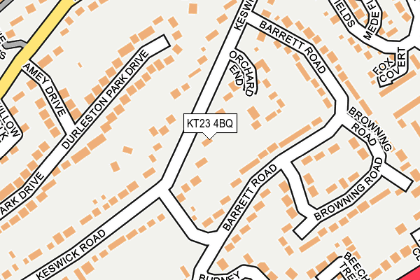 KT23 4BQ map - OS OpenMap – Local (Ordnance Survey)