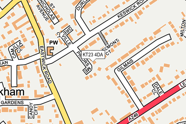 KT23 4DA map - OS OpenMap – Local (Ordnance Survey)