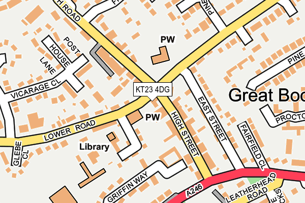 KT23 4DG map - OS OpenMap – Local (Ordnance Survey)