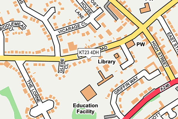 KT23 4DH map - OS OpenMap – Local (Ordnance Survey)