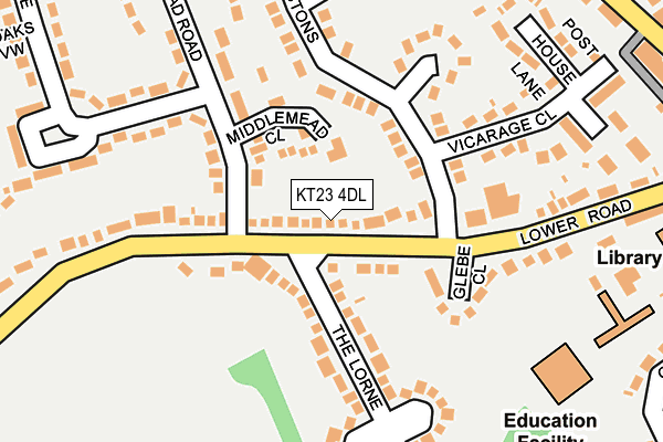 KT23 4DL map - OS OpenMap – Local (Ordnance Survey)