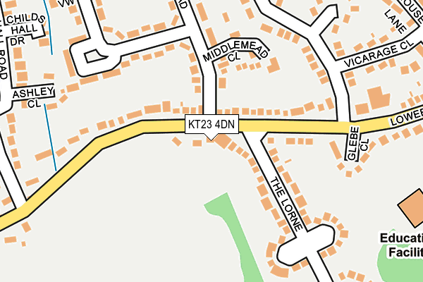 KT23 4DN map - OS OpenMap – Local (Ordnance Survey)