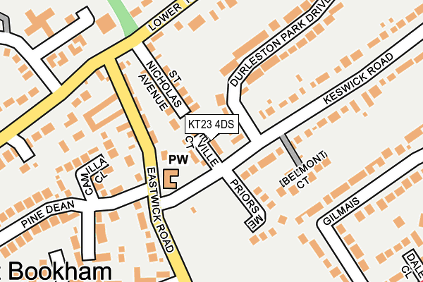 KT23 4DS map - OS OpenMap – Local (Ordnance Survey)