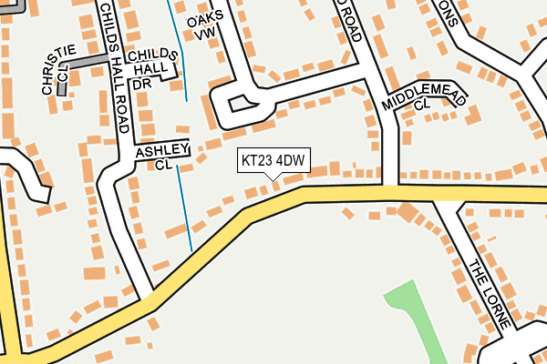 KT23 4DW map - OS OpenMap – Local (Ordnance Survey)
