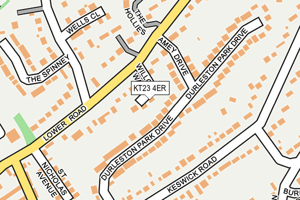 KT23 4ER map - OS OpenMap – Local (Ordnance Survey)