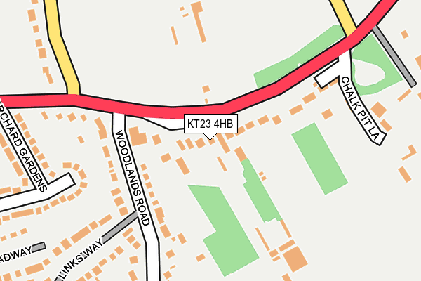 KT23 4HB map - OS OpenMap – Local (Ordnance Survey)