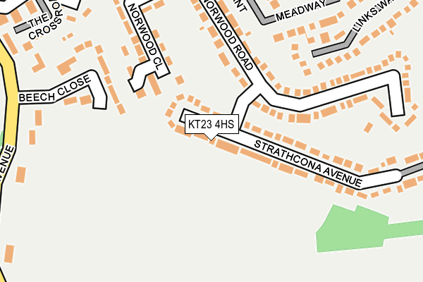 KT23 4HS map - OS OpenMap – Local (Ordnance Survey)