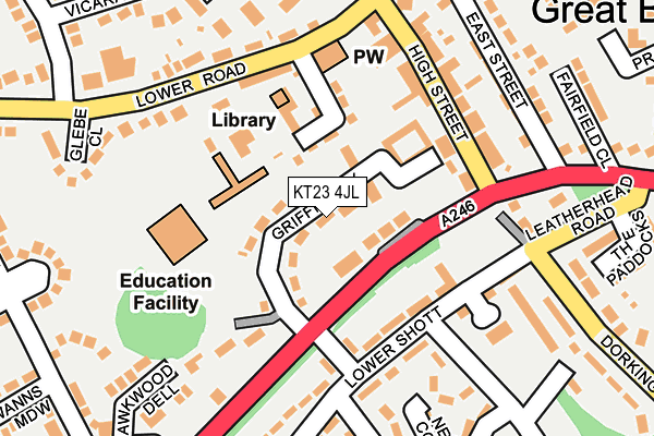 KT23 4JL map - OS OpenMap – Local (Ordnance Survey)