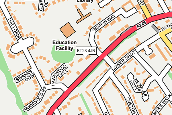 KT23 4JN map - OS OpenMap – Local (Ordnance Survey)