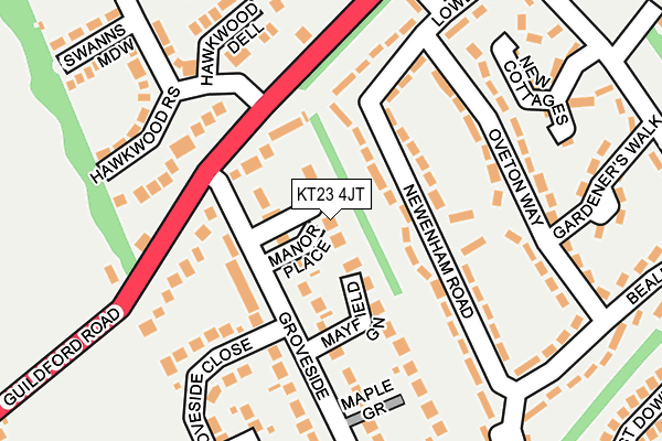 KT23 4JT map - OS OpenMap – Local (Ordnance Survey)