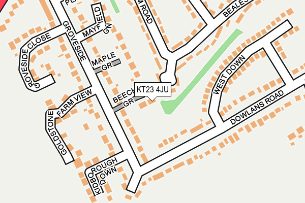 KT23 4JU map - OS OpenMap – Local (Ordnance Survey)