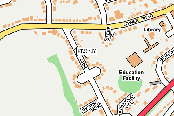 KT23 4JY map - OS OpenMap – Local (Ordnance Survey)