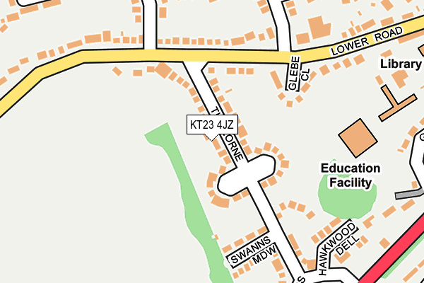 KT23 4JZ map - OS OpenMap – Local (Ordnance Survey)