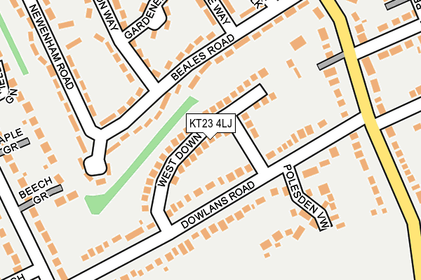 KT23 4LJ map - OS OpenMap – Local (Ordnance Survey)