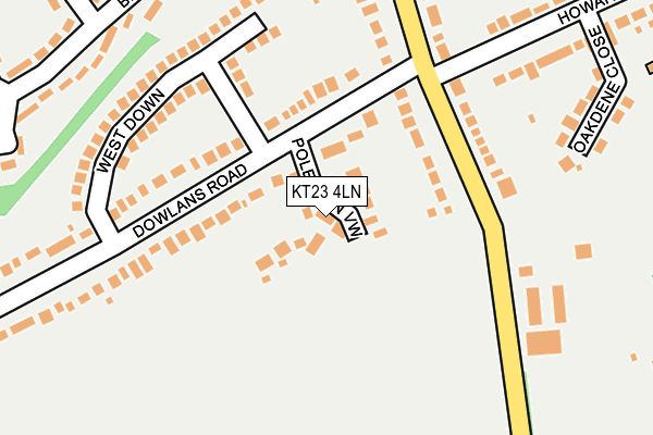KT23 4LN map - OS OpenMap – Local (Ordnance Survey)