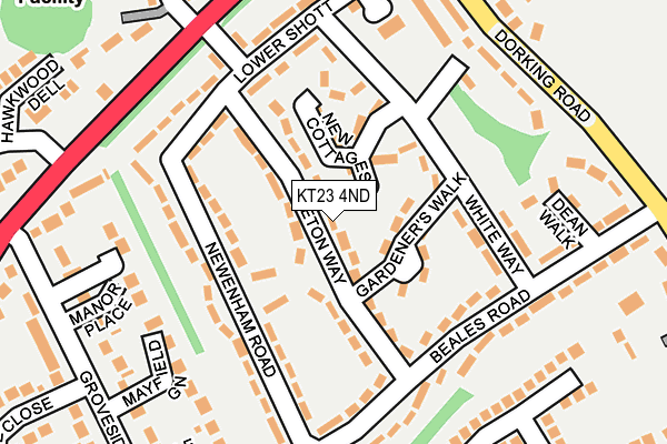 KT23 4ND map - OS OpenMap – Local (Ordnance Survey)