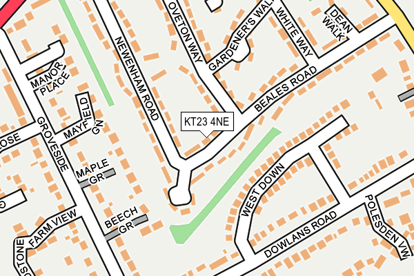 KT23 4NE map - OS OpenMap – Local (Ordnance Survey)