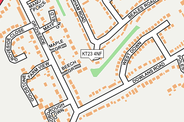 KT23 4NF map - OS OpenMap – Local (Ordnance Survey)