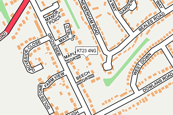 KT23 4NG map - OS OpenMap – Local (Ordnance Survey)