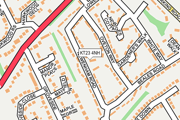 KT23 4NH map - OS OpenMap – Local (Ordnance Survey)