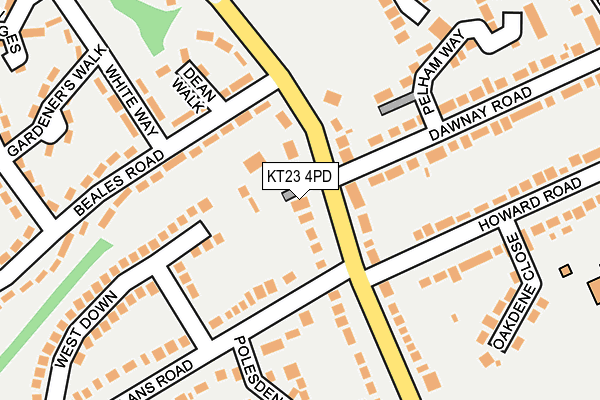 KT23 4PD map - OS OpenMap – Local (Ordnance Survey)