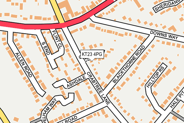 KT23 4PG map - OS OpenMap – Local (Ordnance Survey)