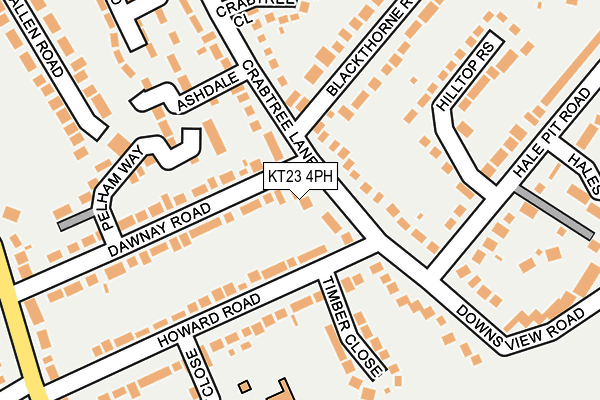 KT23 4PH map - OS OpenMap – Local (Ordnance Survey)