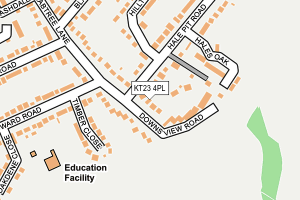 KT23 4PL map - OS OpenMap – Local (Ordnance Survey)