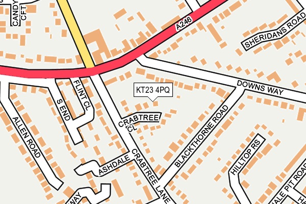 KT23 4PQ map - OS OpenMap – Local (Ordnance Survey)