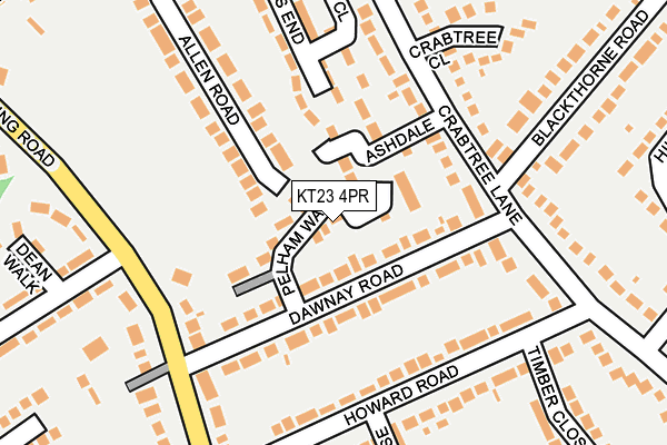 KT23 4PR map - OS OpenMap – Local (Ordnance Survey)