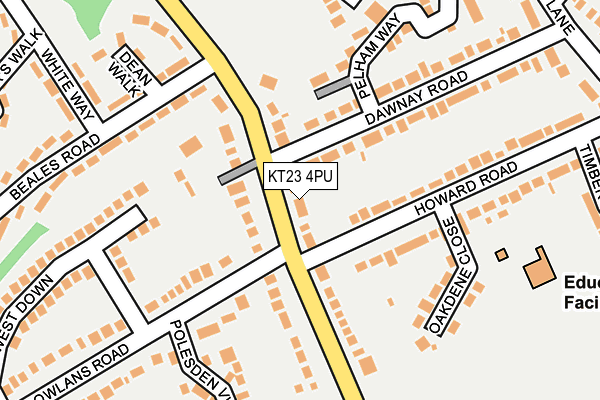 KT23 4PU map - OS OpenMap – Local (Ordnance Survey)