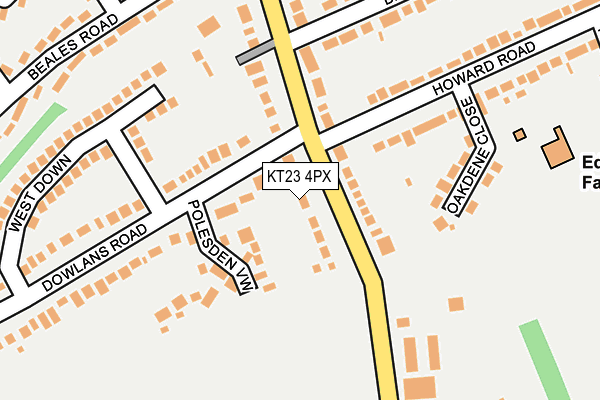 KT23 4PX map - OS OpenMap – Local (Ordnance Survey)