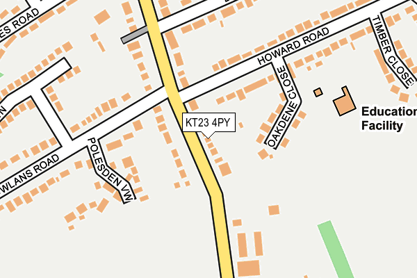 KT23 4PY map - OS OpenMap – Local (Ordnance Survey)